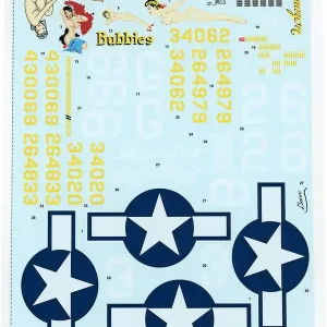 FOXBOT 48-043A North American B-25G/H/J Mitchell (Late) "Pin-Up Nose Art" Part 3 (Stencils Not Included) Top Vente