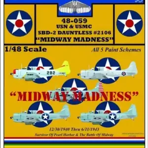 Yellow Wings 48059 Douglas SBD-2 Dauntless 2106 ‘Midway Madness‘ (5 schemes) Commander Vite