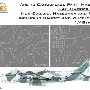Nouveauté DN Models 48-827-016 Arctic Camouflage, Canopy And Wheels Paint Masks For Bae Harrier Gr.7/9