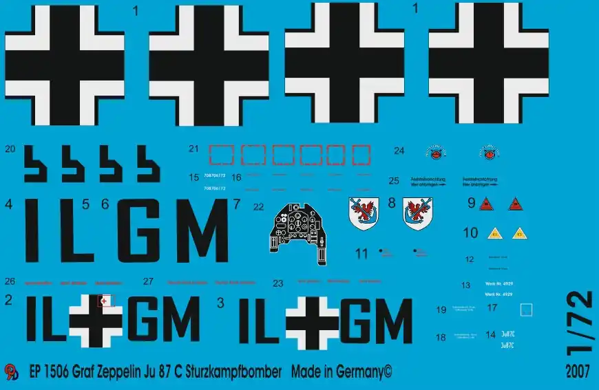 Peddinghaus-Decals 1506 Graf Zeppelin Ju 87 C Dive Bombers Nouvel Arrivage