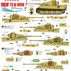 Star-Decals 72-A1096 Tiger I. sPzAbt 502 2. Early / Mid production Tigers.1943-45. Quantité Limitée