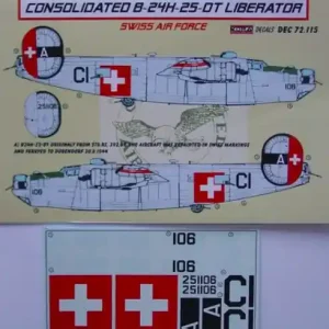 Authentique Kora Models Dec72115 Consolidated B-24H Swiss