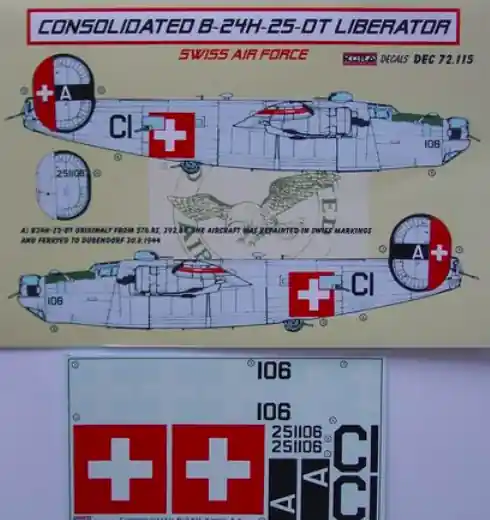 Authentique Kora Models Dec72115 Consolidated B-24H Swiss