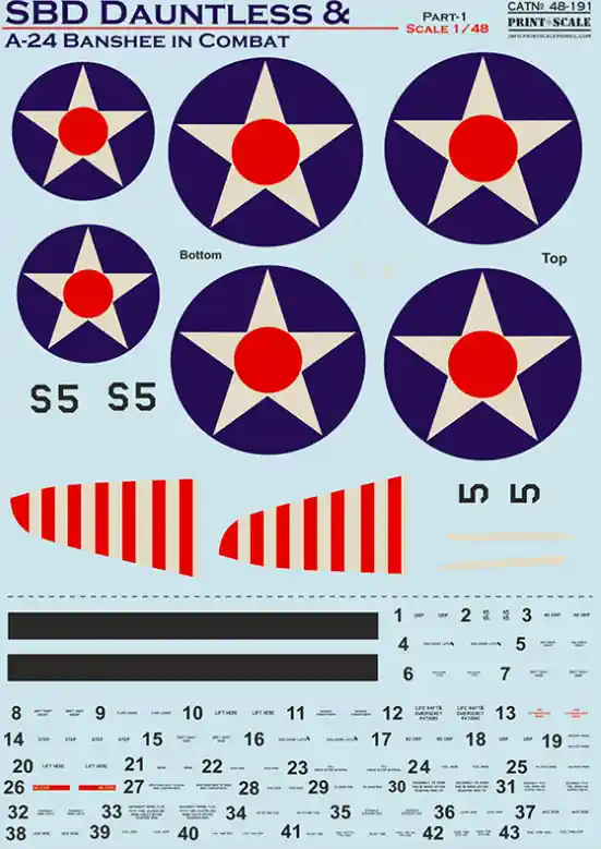 Print Scale 48-191 SBD Dauntless and A-24 Banshee in combat Part 1 Prix Promo