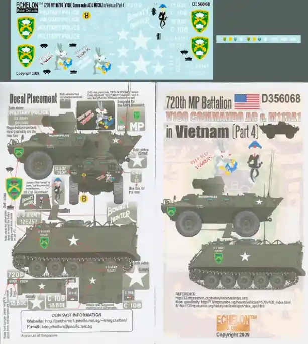 Seulement Aujourd'hui Echelon Fine Details D356068 720th MP Btn V100 & M113A1 in Vietnam Pt 4