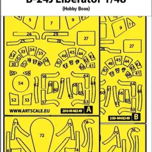 Art Scale Kit M48249 Consolidated B-24 J Liberator - Double-Sided Express Fit Mask (for Hobby Boss Kits) Vente Flash