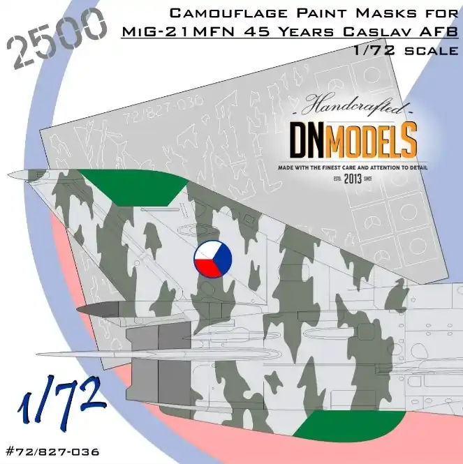 Dernière Chance DN Models 72-827-036 MiG-21MFN Caslav Air Base Czech Tiger Camouflage Paint Masks