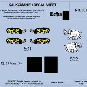 Weikert Decals DEC307 Oznaczenia niemieckich dywizji pancernych - vol.7 Marque