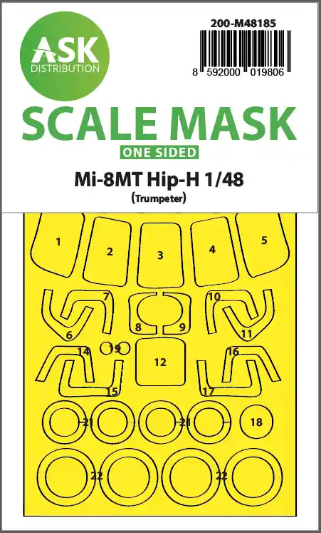 Usine Directe Art Scale Kit M48185 Mil Mi-8 MT - one-sided express fit mask (for Trumpeter kits)