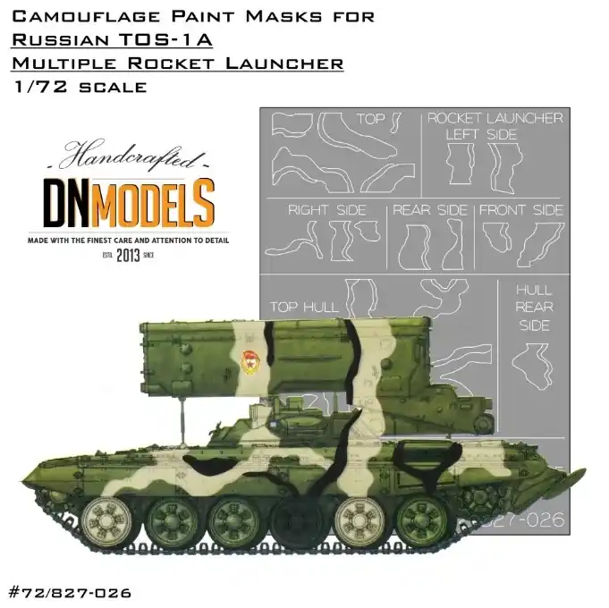 Meilleure Vente DN Models 72-827-026 TOS-1A Multiple Rocket Launcher Camouflage Paint Mask Set