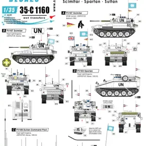 Star-Decals 35-C1160 Balkan Peacekeepers 9. Scimitar CVR(T) in Bosnia. Scimitar, Spartan, Sultan. Réduction