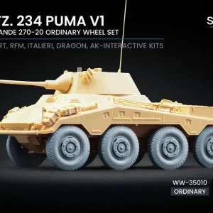 ScaleX WW-35010 Sd.Kfz. 234 Puma - v1 Ordinary Wheel Set (for MiniArt / Dragon / RFM / AK and Italeri Kits / 3D-Printed) Haute Qualité
