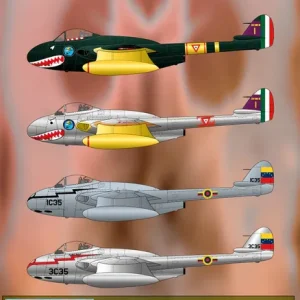 Authentique Aztec 32G117 de Havilland Vampire FB.5 in Chile, Mexico and Venezuela