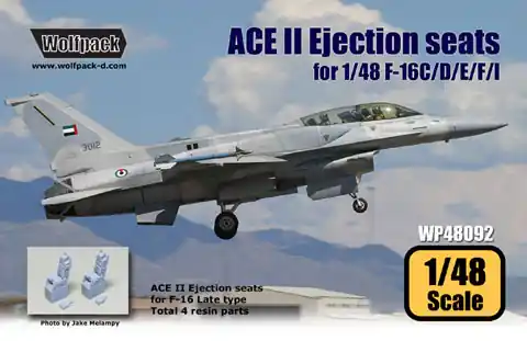 Wolfpack Design WP48092 Lockheed Martin F-16 C/ D / I - ACE II Ejection Seat (2 pcs / for Hasegawa / Tamiya and Kinetic Kits) Bon Plan