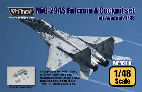 Wolfpack Design WP48110 MiG-29 AS (9.12AS) Fulcrum A - Cockpit Set (for Academy Kits) Bon Plan