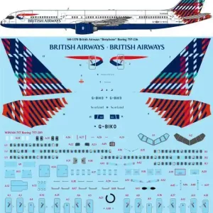 26 Decals 441370 Boeing 757-236 - British Airways ‘Benyhone‘ Laser Decal with Screen Print Details (for Zvezda Kits) Offre Limitée