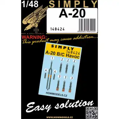 HGW Models 148424 Douglas A-20 B/C Havoc - Seatbelts (for AMT/ERTL, Hong Kong Models and Italeri Kits) Paiement Sécurisé