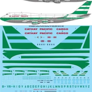 26 Decals STS20005 Boeing 747-200 / 747-200F / 747-300 & 747-400 - Cathay Pacific Delivery Scheme Offre Exclusive