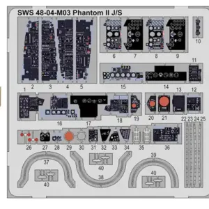 Zoukei Mura SWS48-04-M03 McDonnell Douglas F-4 J/S - PE Set (for Zoukei Mura Kits) Retour Gratuit