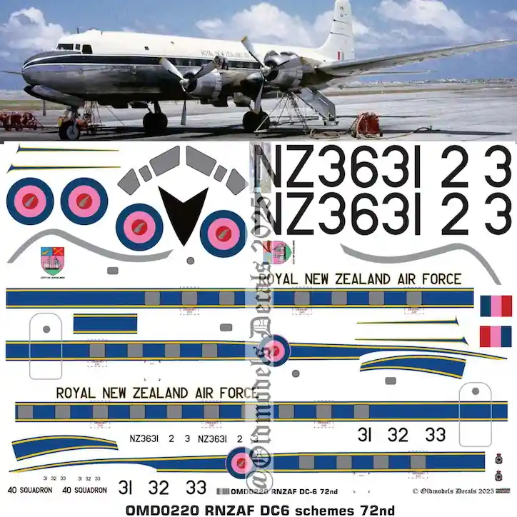 Affaire À Saisir Old models Decals 0220 Dogulas DC6 - Royal New Zealand Air Force