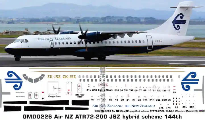 Réduction Old models Decals 0226 ATR72-200 - Air New Zeeland JSZ Hybrid Scheme