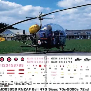 Old models Decals 0395B Bell 47 Sioux - Royal New Zealand Air Force 1970s-2000s Scheme Achat Immédiat