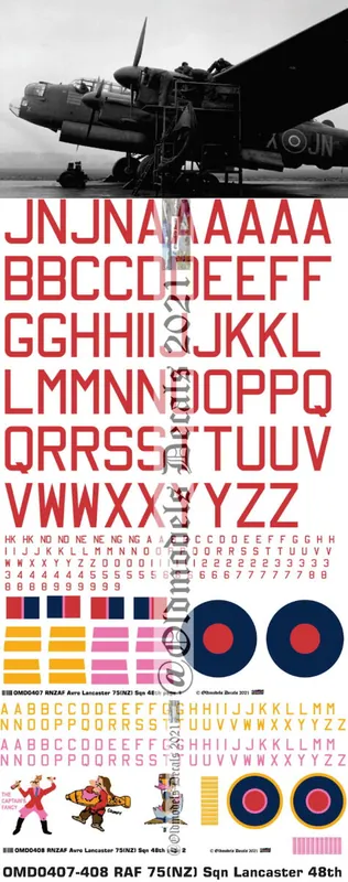 Old models Decals 0407-OMD-0408 Avro Lancaster - RAF 75th (NZ) Sqn Bon Plan