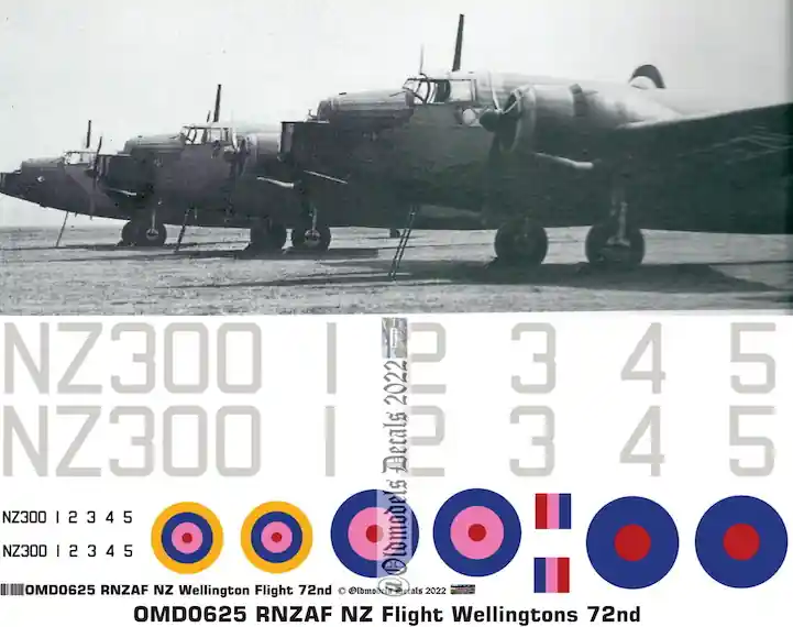 Solde Old models Decals 0625 Vickers Wellington - Royal New Zealand Air Force