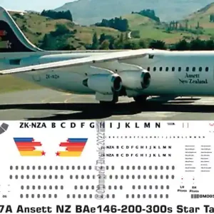 Nouvel Arrivage Old models Decals 0587A BAe146 - Ansett New Zeeland Star Tail Scheme