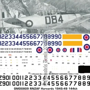 Affaire À Saisir Old models Decals 0809 North American Harvard - RNZAF 1945-1949 Scheme