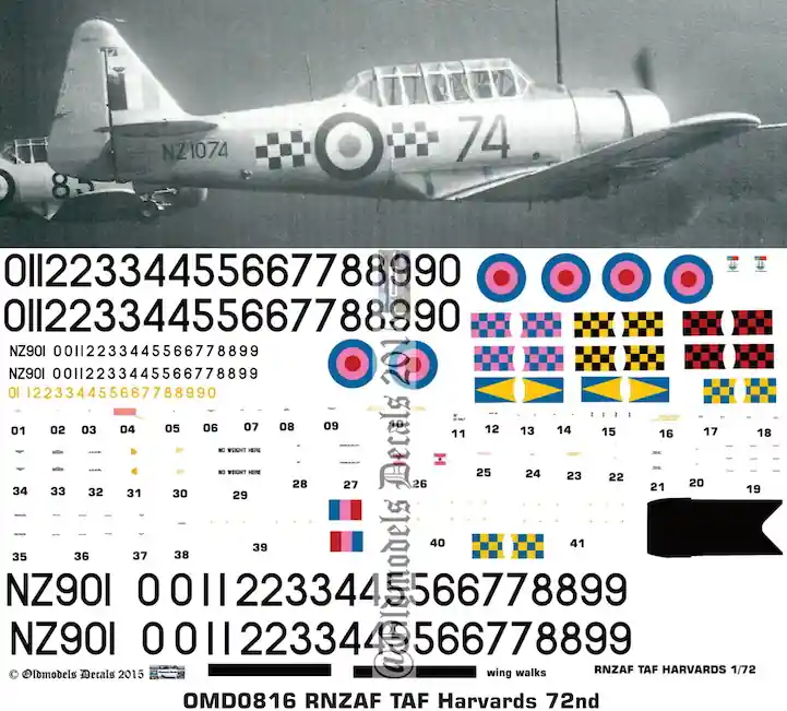 Old models Decals 0816 North American Harvard - RNZAF TAF Dernière Chance
