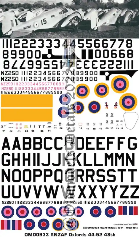 Old models Decals 0933 Airspeed Oxford - RNZAF 1944-1952 Scheme Commande En Gros