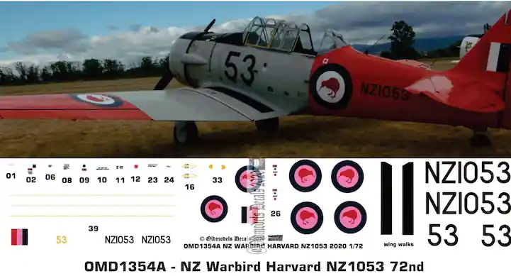 Old models Decals 1354A North American Harvard - New Zeeland Warbird (NZ1053 / 2020) Offre Spéciale