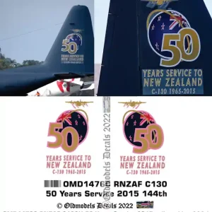 Old models Decals 1476C Lockheed C-130 - RNZAF 50 Years Service (2015) Tail Marking Acheter Direct