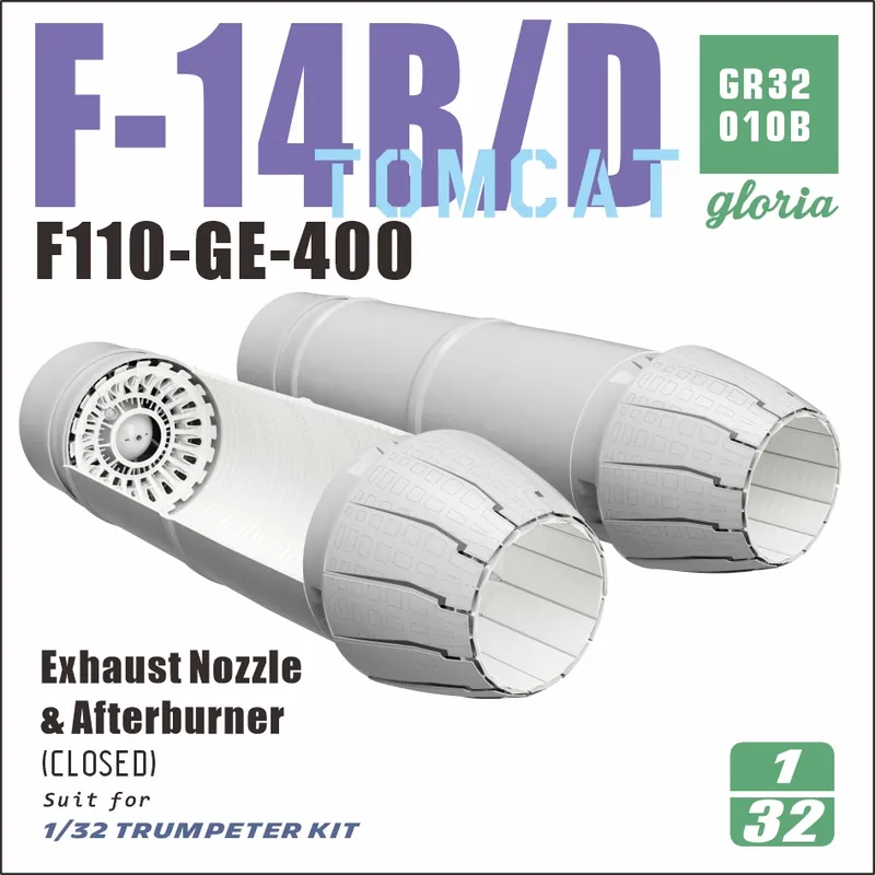 Soldes Gloria Model GR32010B Grumman F-14 B/D - F110-GE-400 Exhaust Nozzle & Afterburner CLOSED (for TrumpeterKits)
