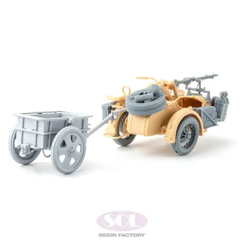 SOLMODEL MM774 Zundapp KS750 Motorcycle & Sidecar with Anhänger - Upgrade Parts Set (for Academy Kits / 3D-Printed) Populaire
