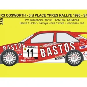 Rejimodel 289 Ford Escort RS Cosworth - Bastos Rally Team Ypres Rally 1996 (Transkit / for Tamiya and Domino Kits) Offre Du Jour