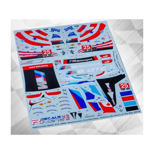 Authentique Racing Decals RDE24-040 BMW M8 - GTLM No.25 IMSA Weathertech (for NuNu Kits)