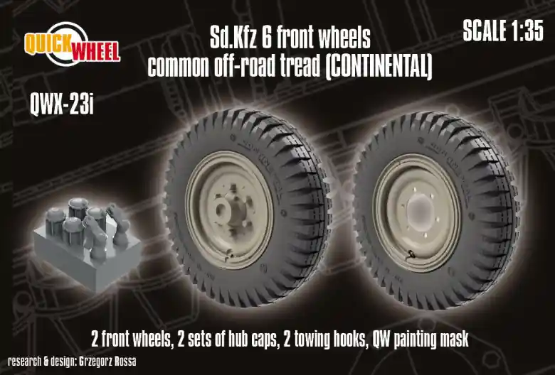 Quick Wheel QWX23i Sd.Kfz. 6 - Front Wheels Common Off-Road Tread (Continental) Prix Cassé