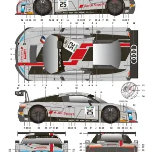 Jusqu'à Épuisement Des Stocks SK Decals 24108 Audi R8 LMS GT3 2017 24h of SPA Winner - Decals Set (for NuNu Kits)