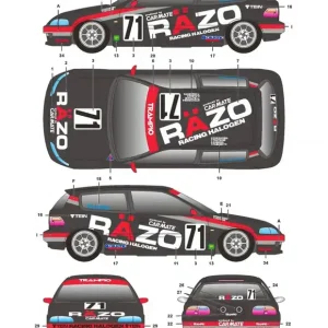 SK Decals 24036 Honda Civic EG6 Razo Trampio - Decals Set (for Hasegawa Kits) Super Prix