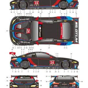 SK Decals 24087 BMW M6 GT LM IMSA 17 Petit Le Mans Team RLL - Decals Set (for NuNu Kits) Retour Gratuit