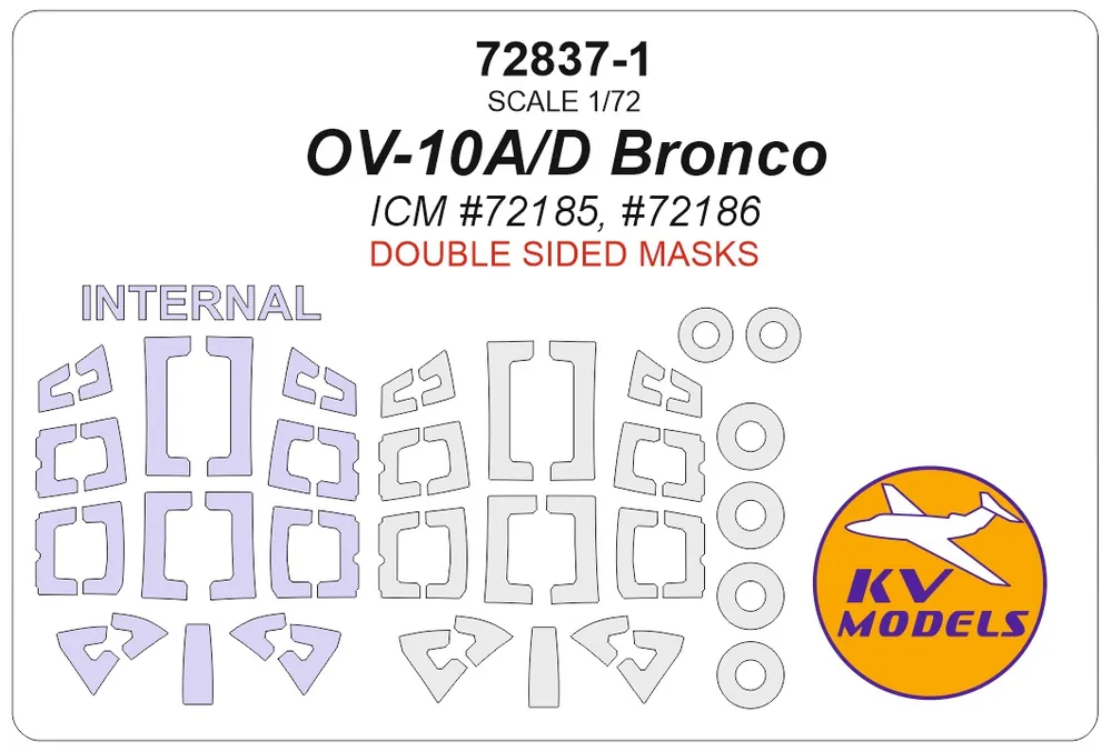 KV Models 72837-1 OV-10 A/D Bronco - Mask Set Double-sided (for ICM 72185 and 72186 Kits) Vente Directe