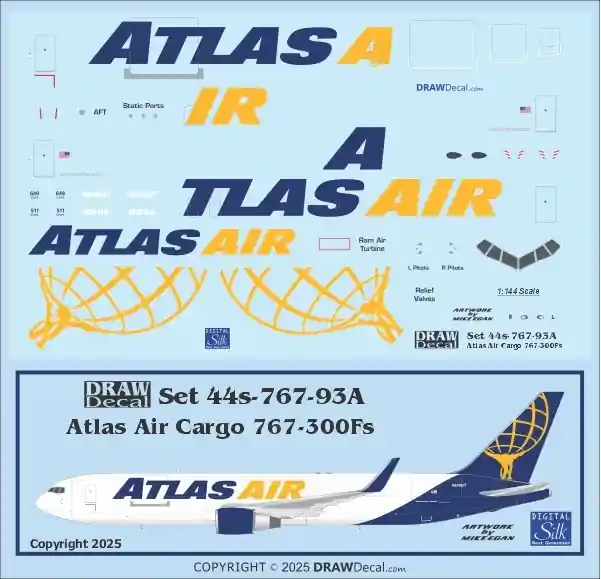 Remise Draw Decal 44-767-93A Boeing 767-300F - Atlas Air Cargo