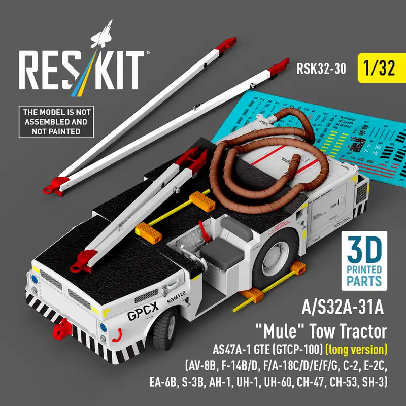 Expédition Rapide RES/KIT K32-0030 A/S32A-31A "Mule" Tow Tractor AS47A-1 GTE (GTCP-100) (long version) - 3D Printed Model Kit