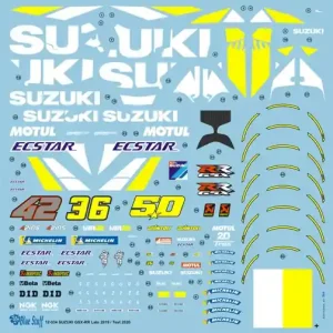 Blue Stuff 12-034 Suzuki GSX-RR Moto GP 2019 & 2020 Decals (for Tamiya 14139 Kit) Vente Directe