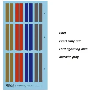 Petit Prix Blue Stuff 24-016 Ford GT - Stripes / Metallic Colours Decals (for Tamiya 24346 Kit)