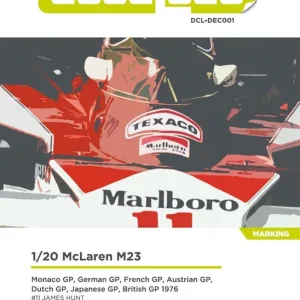 Decalcas DEC001 McLaren M23 - Team McLaren Racing Limited sponsored by Marlboro 1976 (for Tamiya Kits) Promotion
