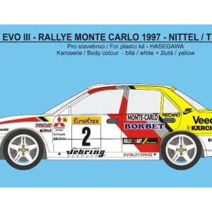 Achat Immédiat Rejimodel 014 Mitsubishi Lancer Evo III - Monte Carlo 1997 Nittel Team (for Hasegawa Kits)