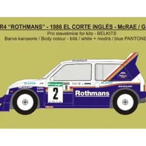 Certifié Rejimodel 334 MG Metro 6R4 - Rothmans rallye team 1986 - J.McRae (for Belkits Kits)
